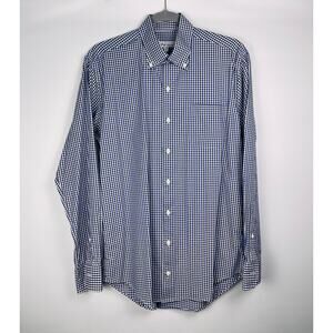 Peter Millar Blue Plaid Long Sleeve Button Down Shirt Size M